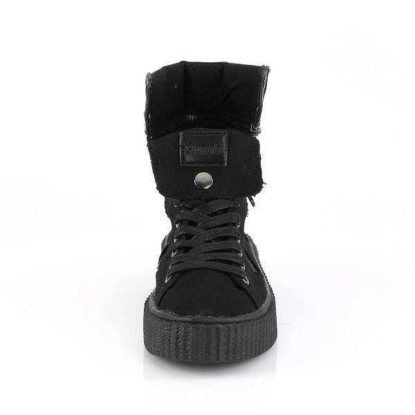 Demonia Women's Sneeker-270 High Top Sneakers - Black Canvas D5342-97US Clearance